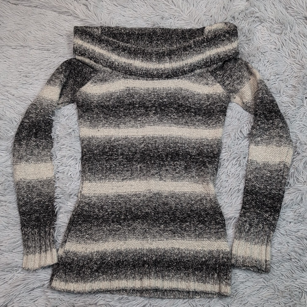White House Black Market Sweater Womens S Gray Wool Blend Cowl‎ Neck Comfort